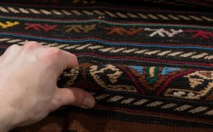vintage soumak wool rug