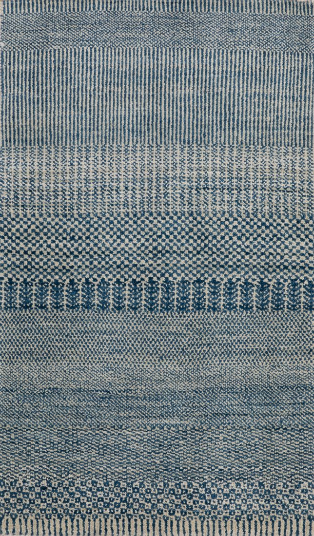 Fine Gabbeh Blue/Warm Gray Essential Wool Heirloom Rug