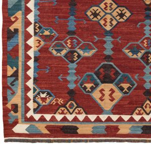 52110_BTR033A-Mogoli_Kilim_Natural_Dyed_Wool_Handwoven_Rug-6'4''x9'2''-Afghanistan-1-Border