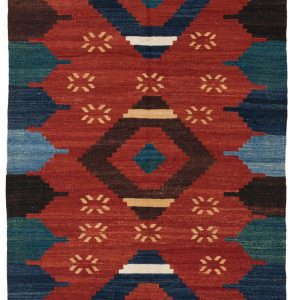 52114_BTR033A-Mogoli_Kilim_Natural_Dyed_Wool_Handwoven_Rug-4'1''x10'0''-Afghanistan-1-Center