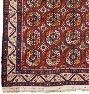 24551-Antique_Ersari_Bokhara_Handwoven_Rug-4'9''x8'9''-Afghanistan-1-Border