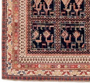 35875-Luxe_Tribal_Fine_Qashqai_Wool_Rug-4'5''x6'6''-Afghanistan-1-Border