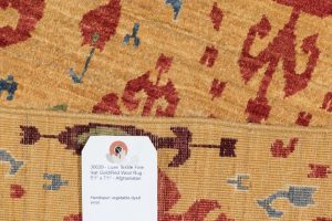 36639-Luxe_Textile_Fine_Ikat_Gold_Red_Wool_Rug-5'1''x7'1''-Afghanistan-10