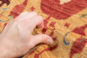 36639-Luxe_Textile_Fine_Ikat_Gold_Red_Wool_Rug-5'1''x7'1''-Afghanistan-7