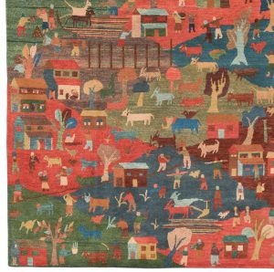 37752-Fine_Tibetan_Folklife_Vegetable_Dyed_Wool_Rug-5'0''x7'9''-Nepal-1-Border