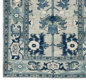 37922-Luxe_Tribal_Monochromatic_Serapi_Wool_Short_Runner_Rug-3'2''x6'2''-Afghanistan-1-Border
