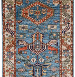 42375-Shahsavan_Blue_Short_Runner_Rug-2'8''x5'10''-Afghanistan-1-Center