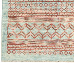 38712-Moroccan_Contemporary_Blue_Red_Wool_Rug-4'1''x6'1''-Afghanistan-1-Border