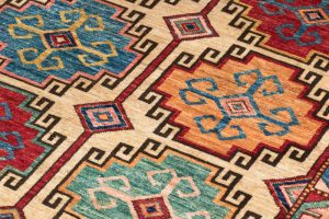 42239-Fine_Kazak_All_Over_Light_Background_Wool_Rug-3'9''x5'11''-Afghanistan-6