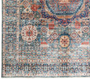 42430-Contemporary_Super_Fine_Mamluk_Blue_Green_Wool_Rug-8'10''x11'10''-Afghanistan-1-Border