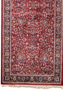 33912-Sarouk_Fine_Red_Navy_Handwoven_Traditional_Rug-2'9''x19'7''-India-1-Border
