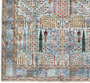 53101_BTR013A-Bakshaish_Cypress_Very_Fine_Handwoven_Tribal_Rug-6'1''x8'11''-Afghanistan-1-Border