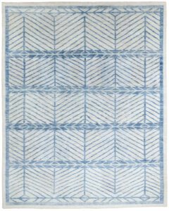 Modern Scandinavian Wool and Silk Rug