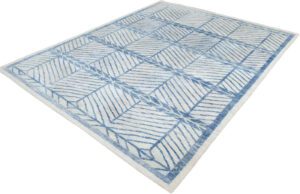 Modern Scandinavian Wool and Silk Rug