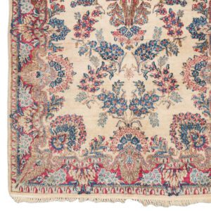 33027-Antique_Persian_Lavar_Kerman_Rug-3'11''x7'3''-Persia-1-Border