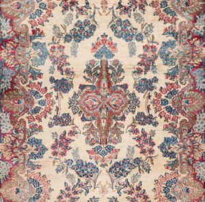 33027-Antique_Persian_Lavar_Kerman_Rug-3'11''x7'3''-Persia-1-Center