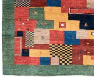 35091-Persian_Kashkuli_Folklife_Ultimate_Village_Rug-5'3''x7'1''-Iran-1-Border