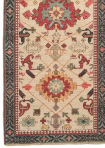 35990-Kuba_Luxe_Tribal_Handwoven_Rug-3'4''x14'1''-Afghanistan-1-Border
