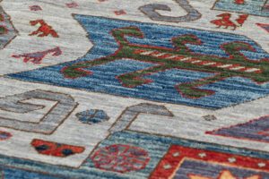 48350-Star_Kazak_Transitional_Handwoven_Tribal_Rug-7'10''x9'8''-Afghanistan-5