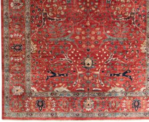 38649-Gherous_Bidjar_Very_Fine_Handwoven_Tribal_Rug-8'10''x11'10''-Afghanistan-1-Border