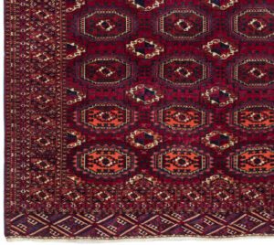 24172-Antique_Turkmen_Yomut_Bokhara_Very_Fine_Handwoven_Rug-5'6''x6'9''-Turkmenistan-1-Border