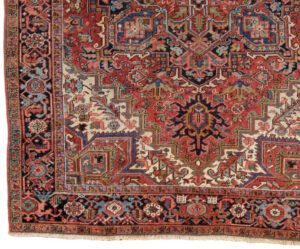 38901-Antique_Persian_Heriz_Handwoven_Rug-6'10''x9'1''-Persia-1-Border