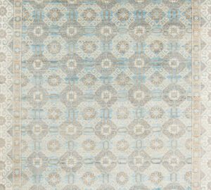 42266-Khotan_Transitional_Light_Blue_Ivory_Handwoven_Tribal_Rug-9'4''x12'2''-Afghanistan-1-Center