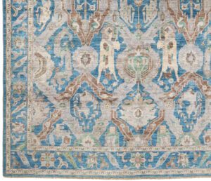 50459-Karabagh_Dragon_Fine_Handwoven_Tribal_Rug-8'11''x11'11''-Afghanistan-1-Border