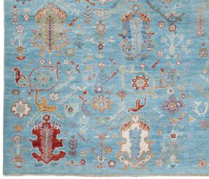 50930-Contemporary_Oushak_Handwoven_Tribal_Rug-9'1''x11'8''-Afghanistan-1-Border