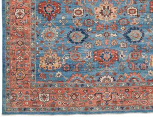 52187_BTR030B-Heriz_All_Over_Handwoven_Tribal_Rug-9'2''x11'10''-Afghanistan-1-Border