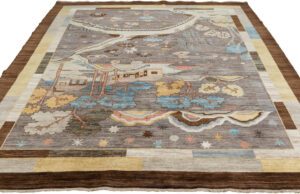 Afghan Gabbeh Landscape Handwoven Rug