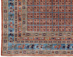 53476_BTR002A-Pazyryk_Handwoven_Tribal_Rug-8'1''x8'1''-Afghanistan-1-Border