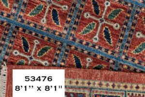 53476_BTR002A-Pazyryk_Handwoven_Tribal_Rug-8'1''x8'1''-Afghanistan-17