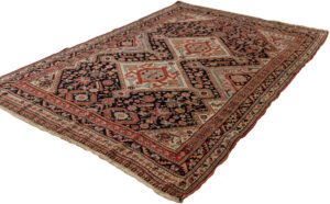 Antique Qashqai Handwoven Caucasian Rug