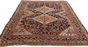 Antique Qashqai Handwoven Caucasian Rug