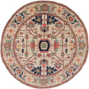 Afghan Serapi Handwoven Round Rug