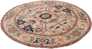 Afghan Serapi Handwoven Round Rug