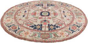 Afghan Serapi Handwoven Round Rug