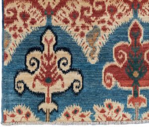 38735-Ikat_Fine_Handwoven_Textile_Rug-2'9''x3'11''-Afghanistan-1-Border