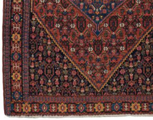 28402-Antique_Persian_Senneh_Handwoven_Tribal_Rug-3'6''x4'10''-Persia-1-Border