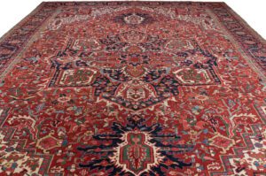 Antique Persian Heriz Handwoven Rug