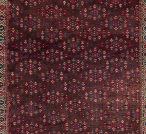 24751-Antique_Yomut_Turkmen_Kepse_Gul_Handwoven_Rug-6'5''x10'8''-Turkmenistan-1-Center