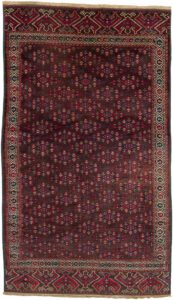 Antique Yomut Turkmen Kepse Gul Handwoven Rug