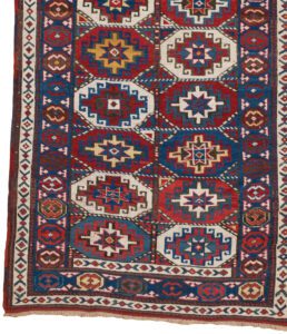 21648-Antique_Moghan_Kazak_Handwoven_Rug-4'2''x11'6''-Caucasus-1-Border