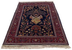 Kashan Wool and Silk Handwoven Rug