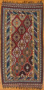 Antique Persian Qashqai Kilim Handwoven Rug