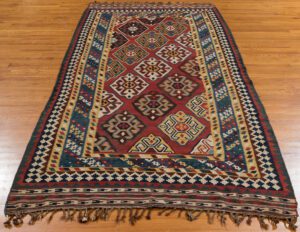 Antique Persian Qashqai Kilim Handwoven Rug