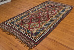 Antique Persian Qashqai Kilim Handwoven Rug