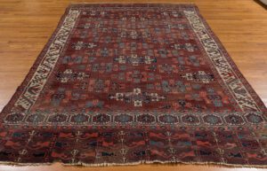 Antique Turkmen Yomut Kepse Gul Handwoven Rug