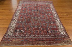 Antique Turkmen Yomut Kepse Gul Handwoven Rug